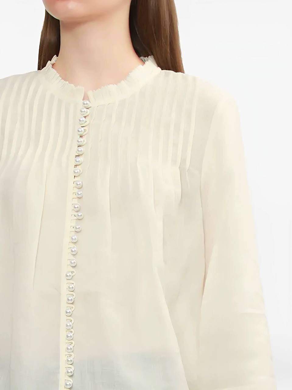 SE Thalia Pearl-Embellished Blouse
