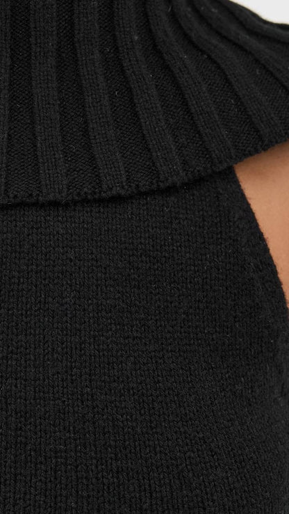 CG Chen Cowl Neck Wool-Cotton Blend Top