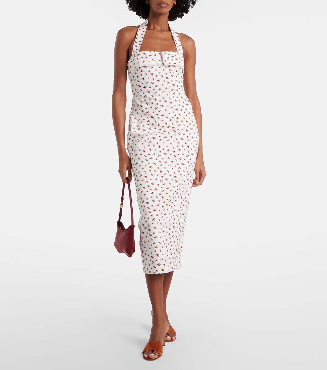 3 Colors! PSE Chiara & Ebony Cotton-blend Halter Bandeau Midi Dress