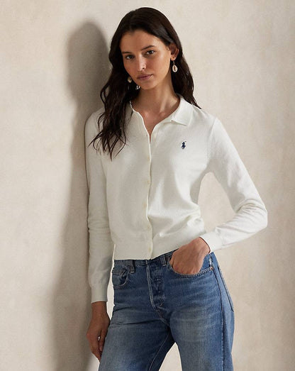 RL Polo-Collar Cotton-blend Buttoned Cardigan