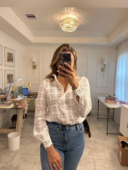 SZ Chlo Sheer Cotton Lace Shirt