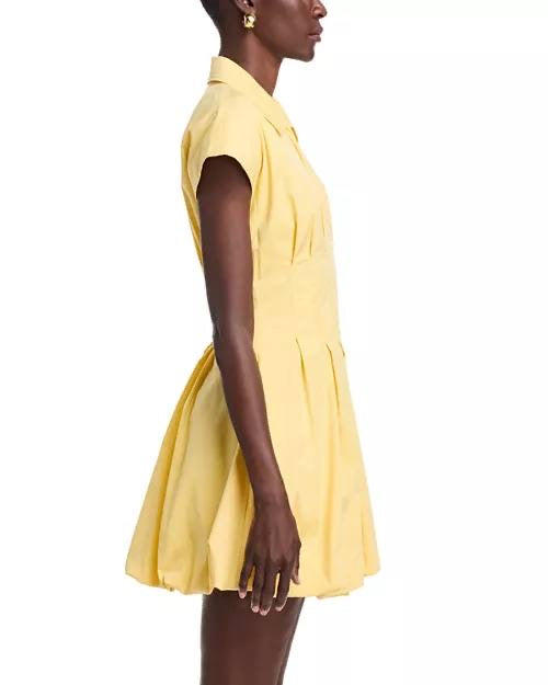 SK Yellow Lirinne Bubble Cotton-blend Mini Dress