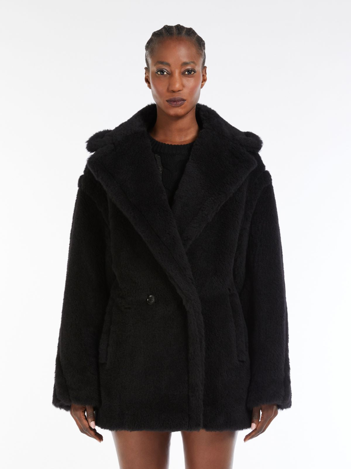 MM Short Teddy Bear Icon Alpaca-Wool-Silk Coat Jacket