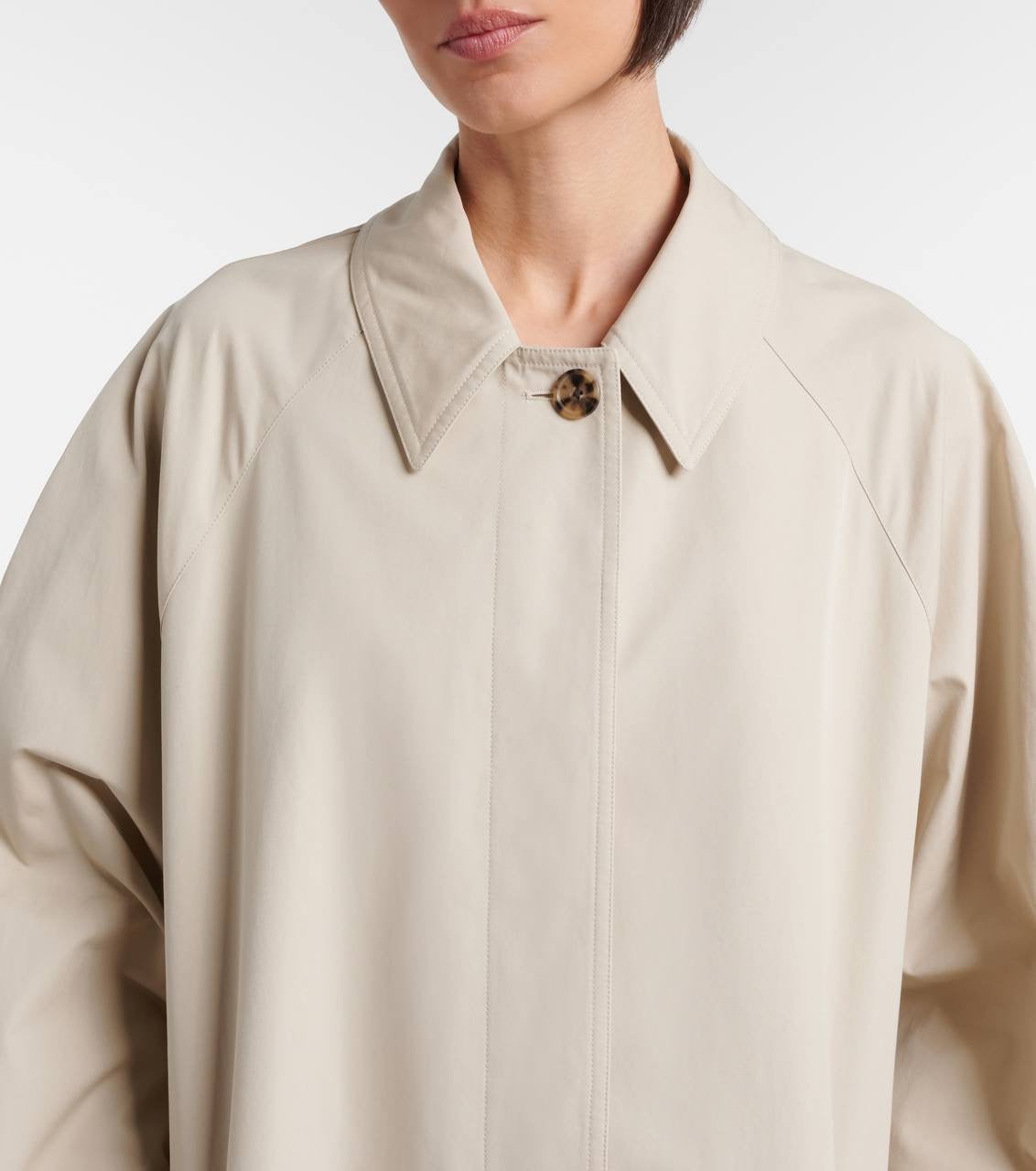 TR Amaya Washed Cotton Trench Car Coat in Beige (lining replaced)