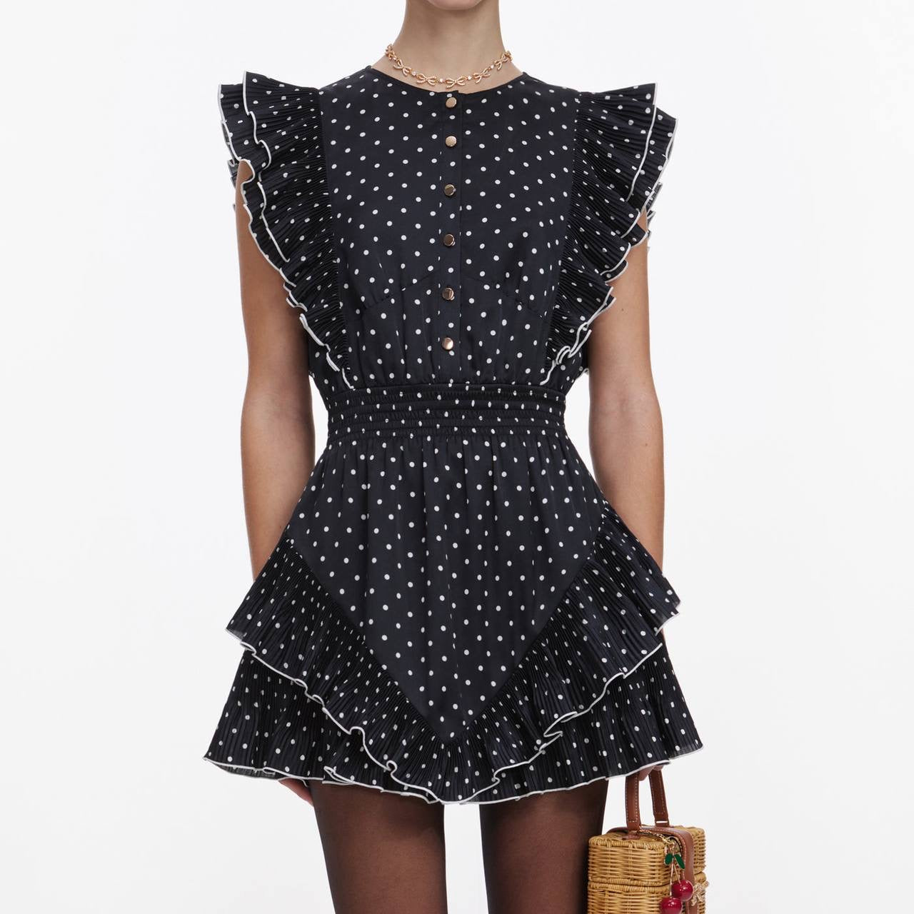 SP Black Polka Dot Frill Mini Dress