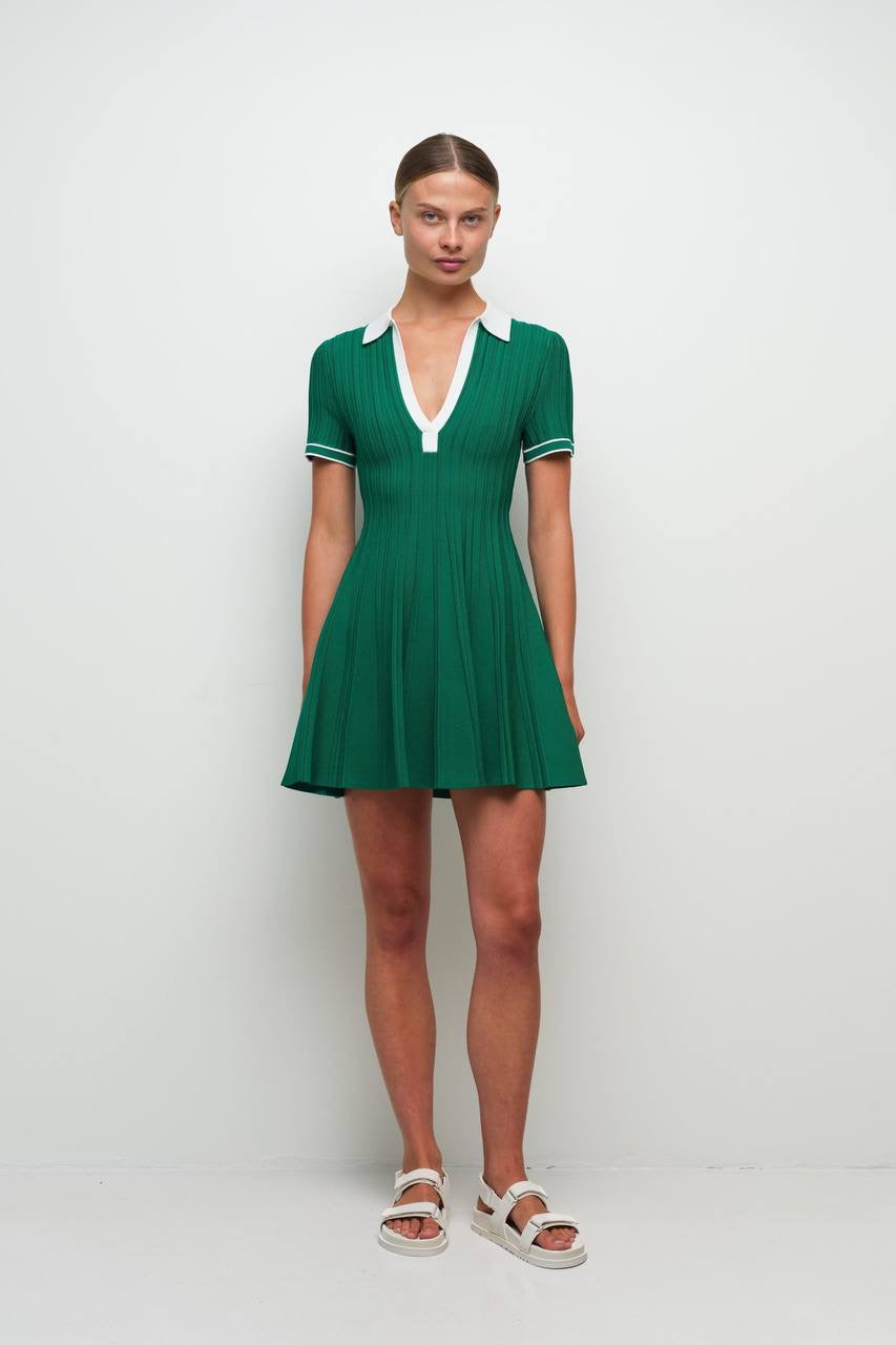 SK Page Knit Polo Mini Dress