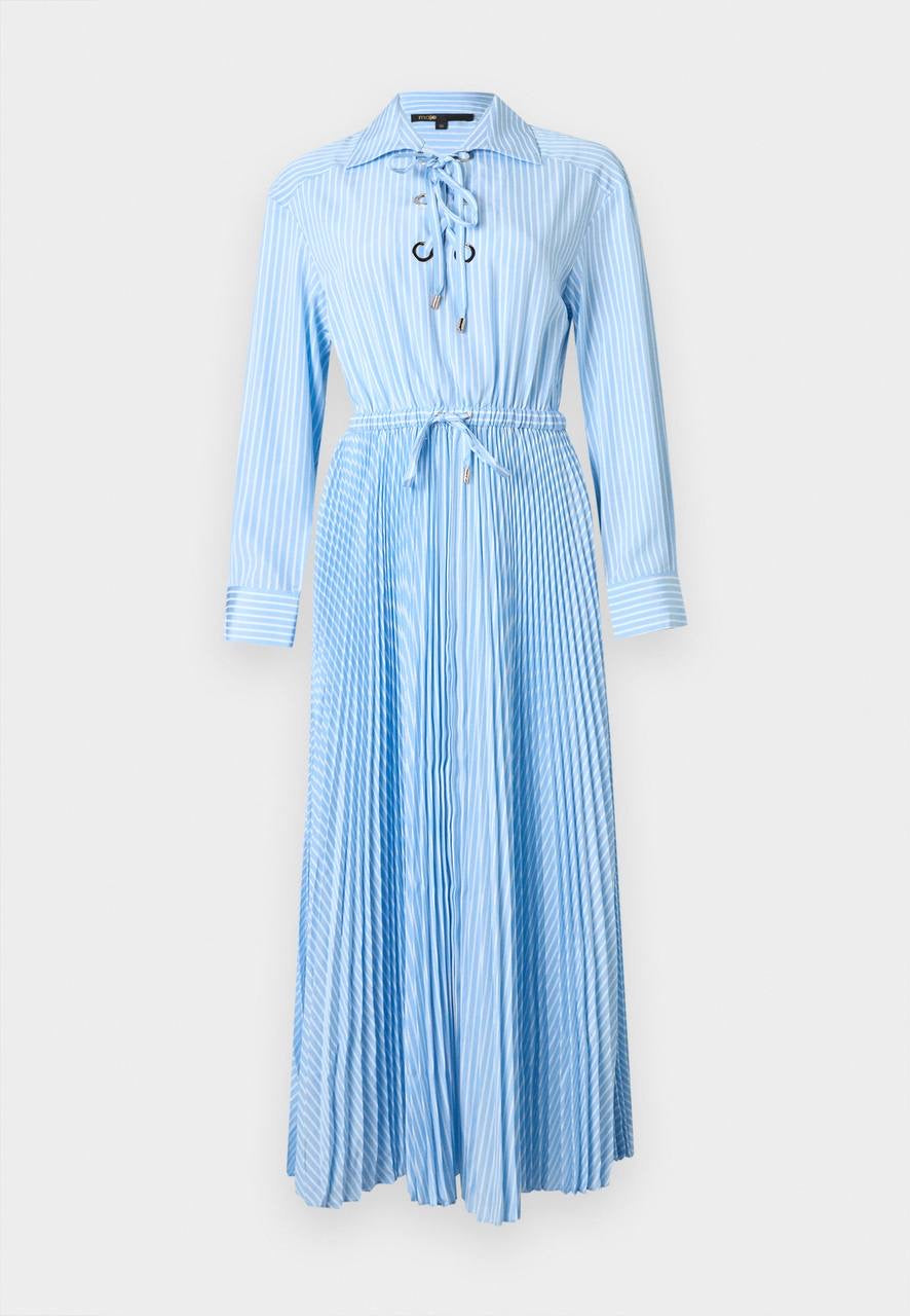 MJ Rossima Pleated Stripe Eyelet Midi Maxi Dress ShirtDress