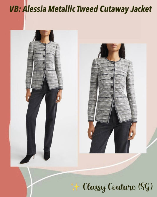 VB Alessia Metallic Tweed Cutaway Jacket