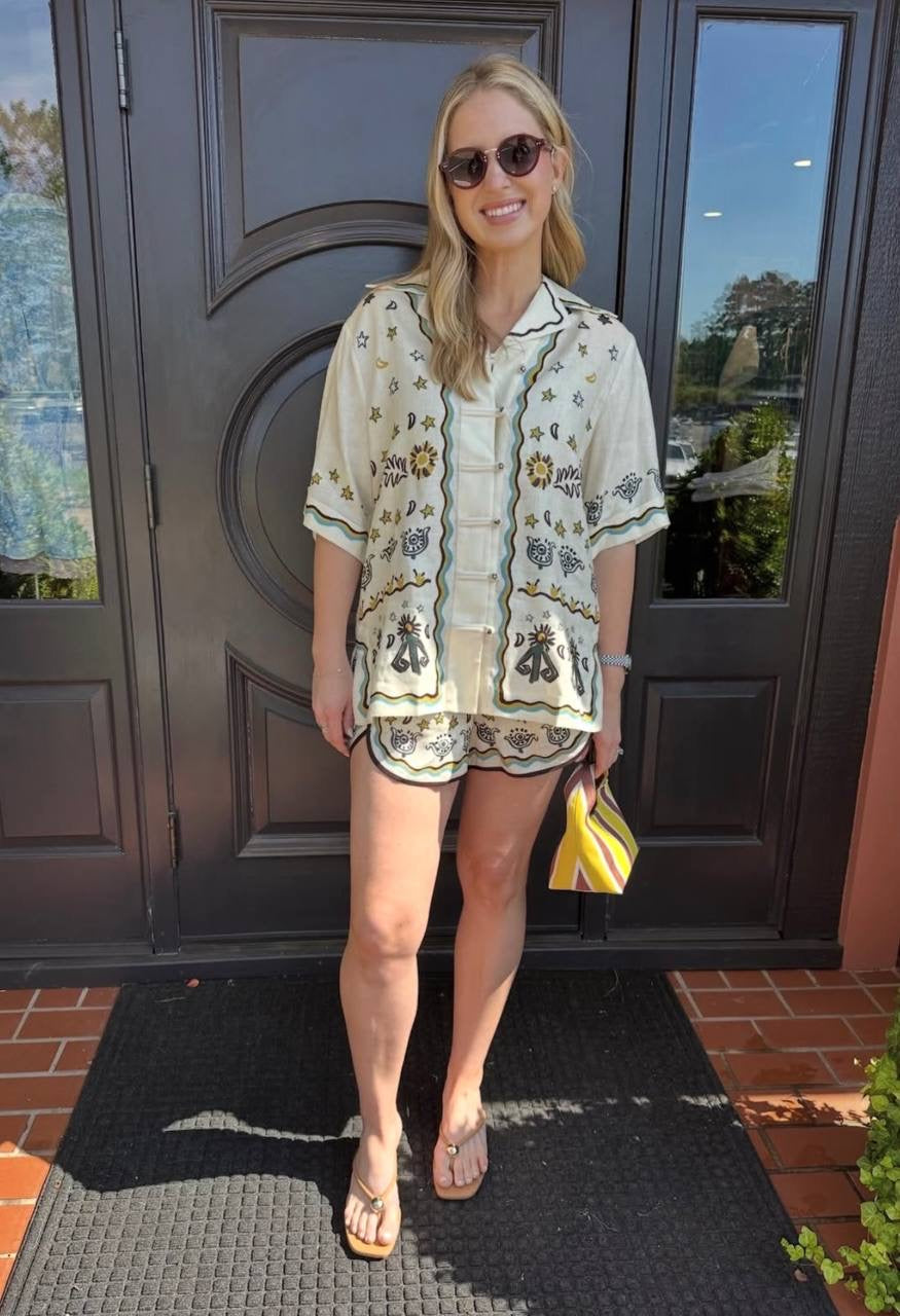 ALM Antionette Linen Shirt | Sun Shorts | Set