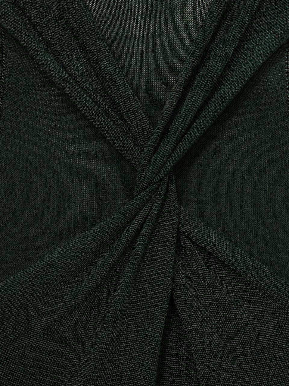 RS Cut-Out Knitted Maxi Dress in Dark Green