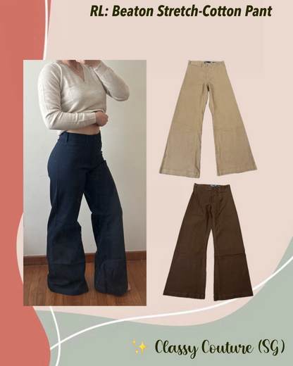 3 Colors! RL Beaton Stretch-Cotton Pant