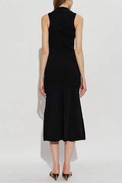 2 Colors! VB Mira Quarter-zip Stretch-viscose Midi Dress in Black & White