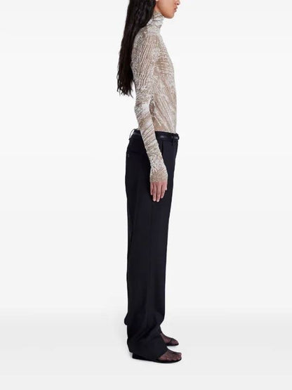 PS Rio Printed Jerset Long Sleeve Mock Neck Top