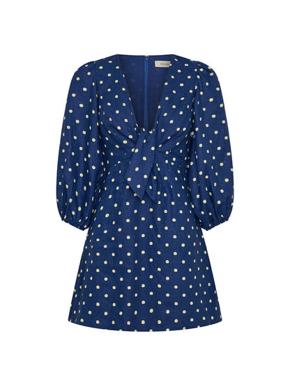 KV Lily Linen Polka Dot Mini Dress