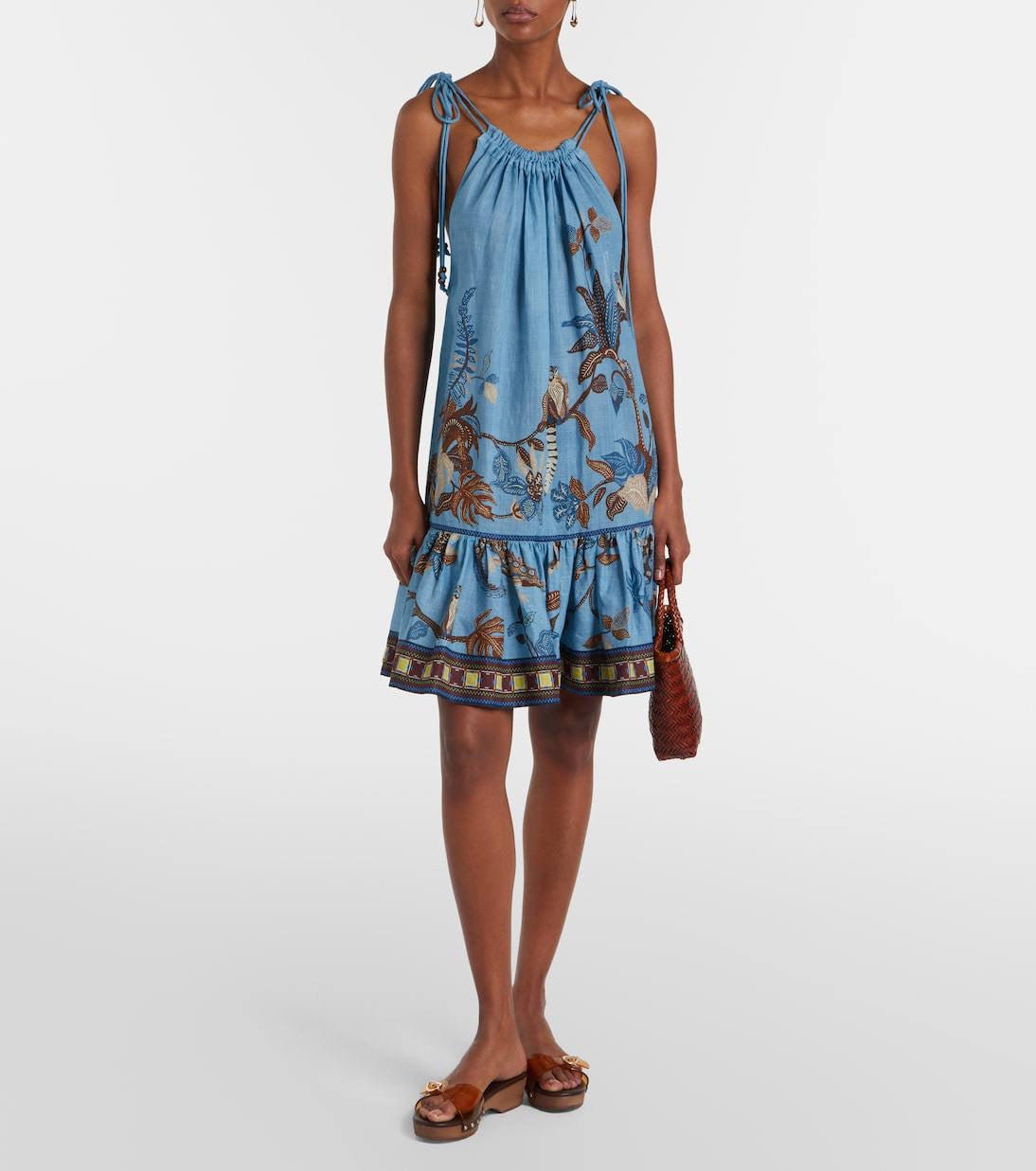 ALM Georgie Linen Drop Waist Mini Dress