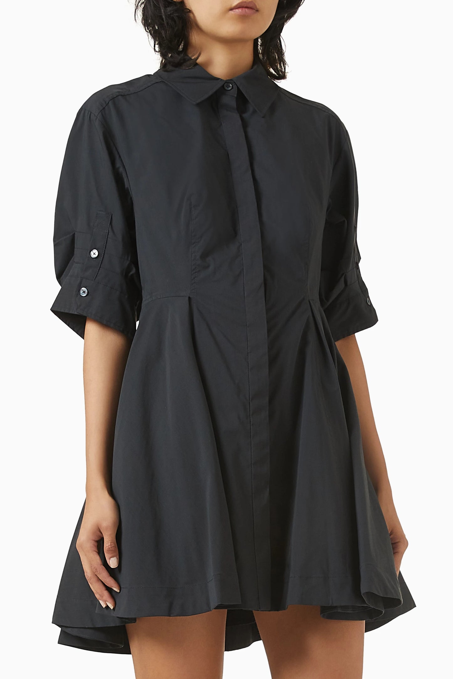 SK Jazzie Cotton-blend Mini Dress in Black