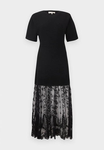 SE Diane Lace-Trimmed Merino Wool Knit Midi Maxi Dress