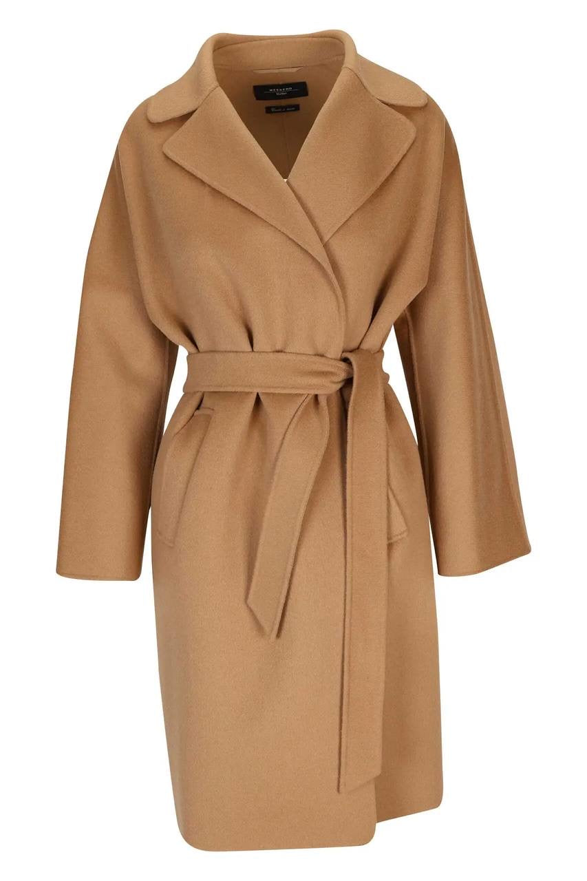 MM Civada Double-faced Brown Wool Robe Short Coat