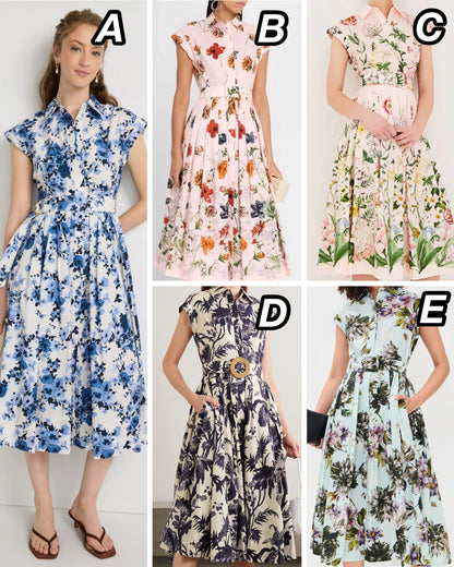 CC Octavia Floral Cotton Midi Dress