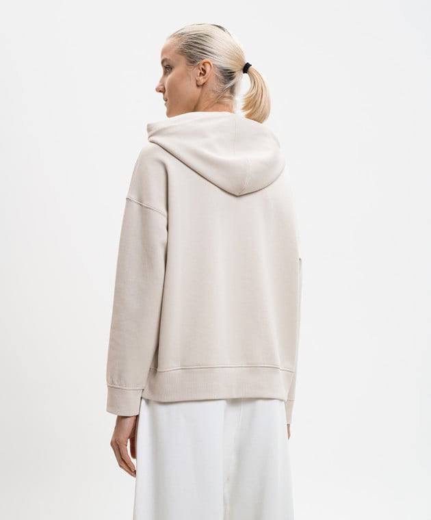 MM Smmandrea Cream Cotton Jersey Graphic Hoodie