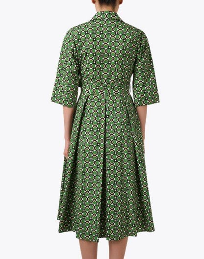 MM Varena Green Print Midi Dress