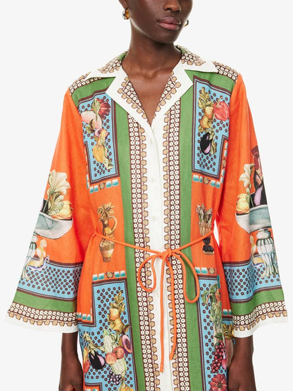 ALM Rocco Linen Shirtdress Midi Dress