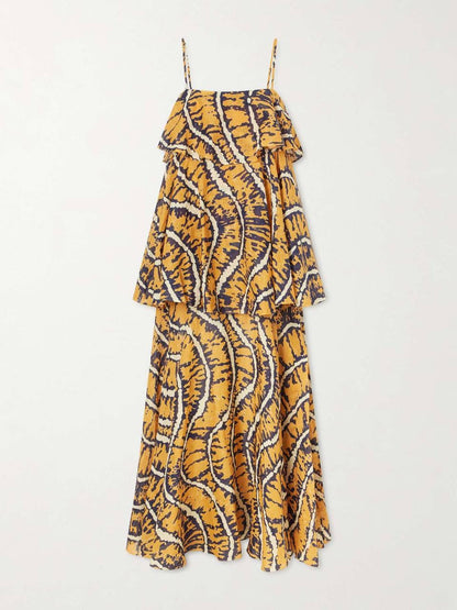 ALM Ripple Ramie Tiered Maxi Dress Sundress
