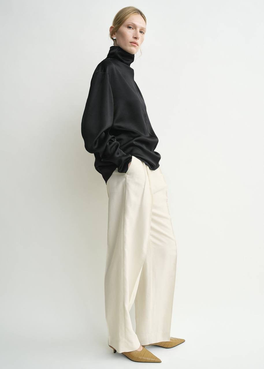 Tot Slouch Neck Viscose Blouse Long-sleeved Top