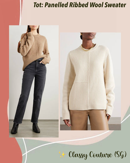 Tot Panelled Ribbed Wool Sweater Pullover