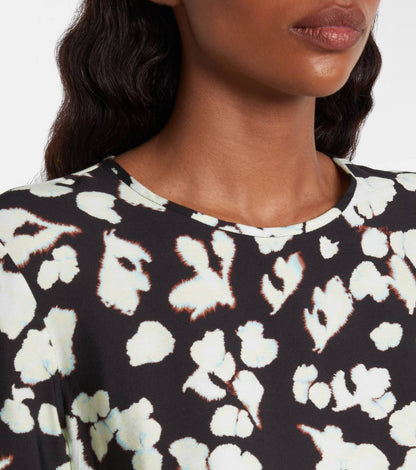PS Waverly Floral-Print Belted Rayon-blend Jersey Midi Dress