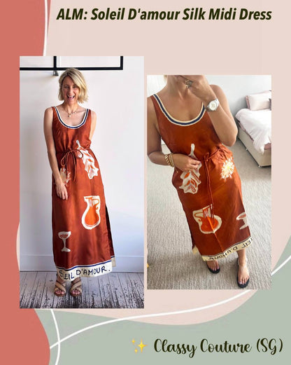ALM Soleil D'amour Sleeveless Silk Midi Dress