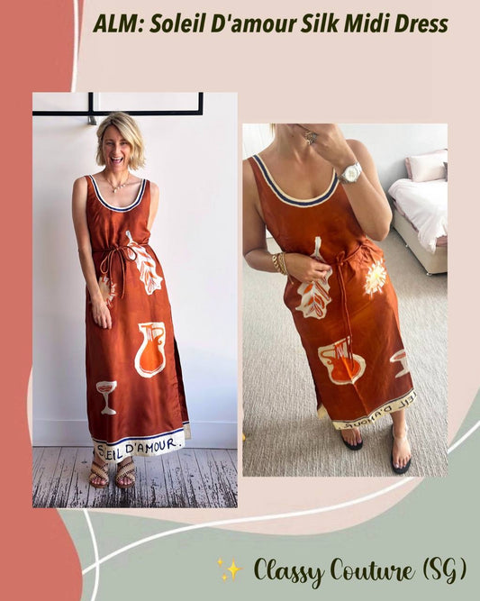 ALM Soleil D'amour Sleeveless Silk Midi Dress