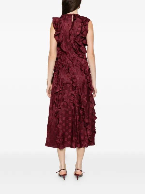 UJ Kavita Cascading Ruffled Midi Dress