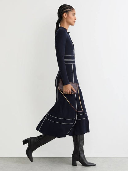 Petite/regular! RS Charlie Knit Midi Dress With Contrast Stitching