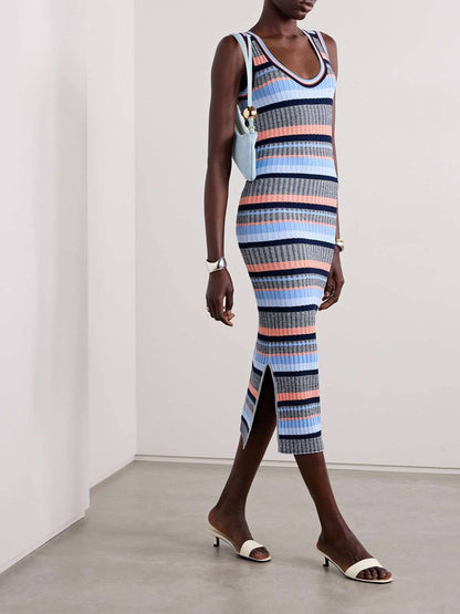 VB Fabiana Striped Knit Bodycon Midi Dress