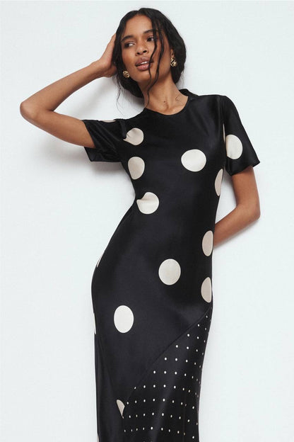 (PART 5/5) SL Short Sleeve Silk Bias Midi Maxi Dress