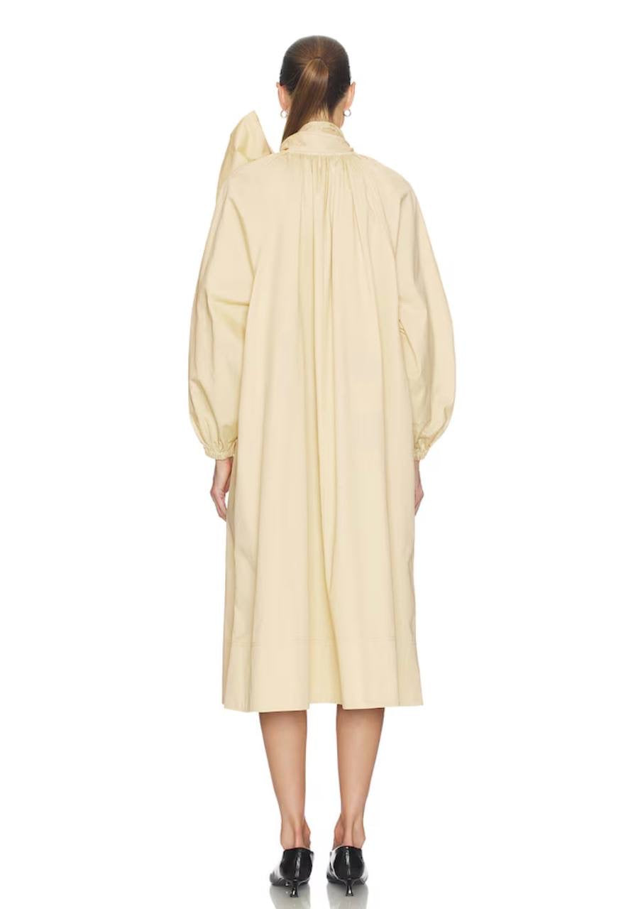 HS Upper Westside Giant Bow Trench Coat in Haystack