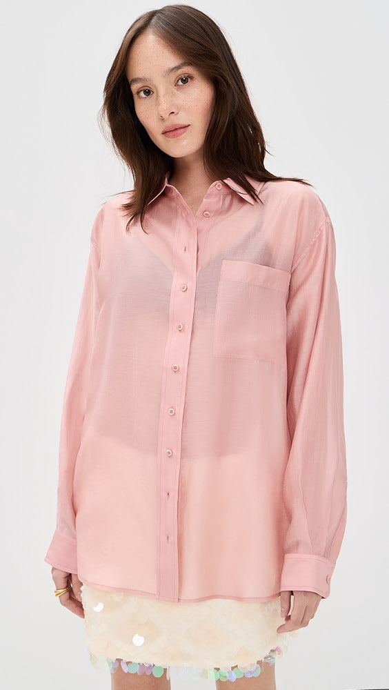 4 Colors! Ref Eli Sheer Oversized Shirt