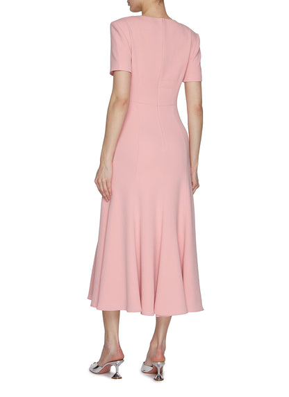 RM Short Sleeve Light Cady Midi Dress Twist Light Pink