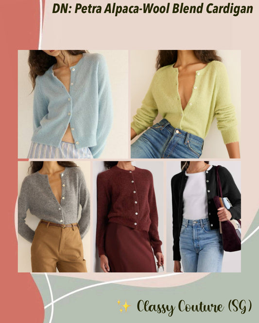 5 Colors! DN Petra Alpaca-Wool Blend Long Sleeved Cardigan