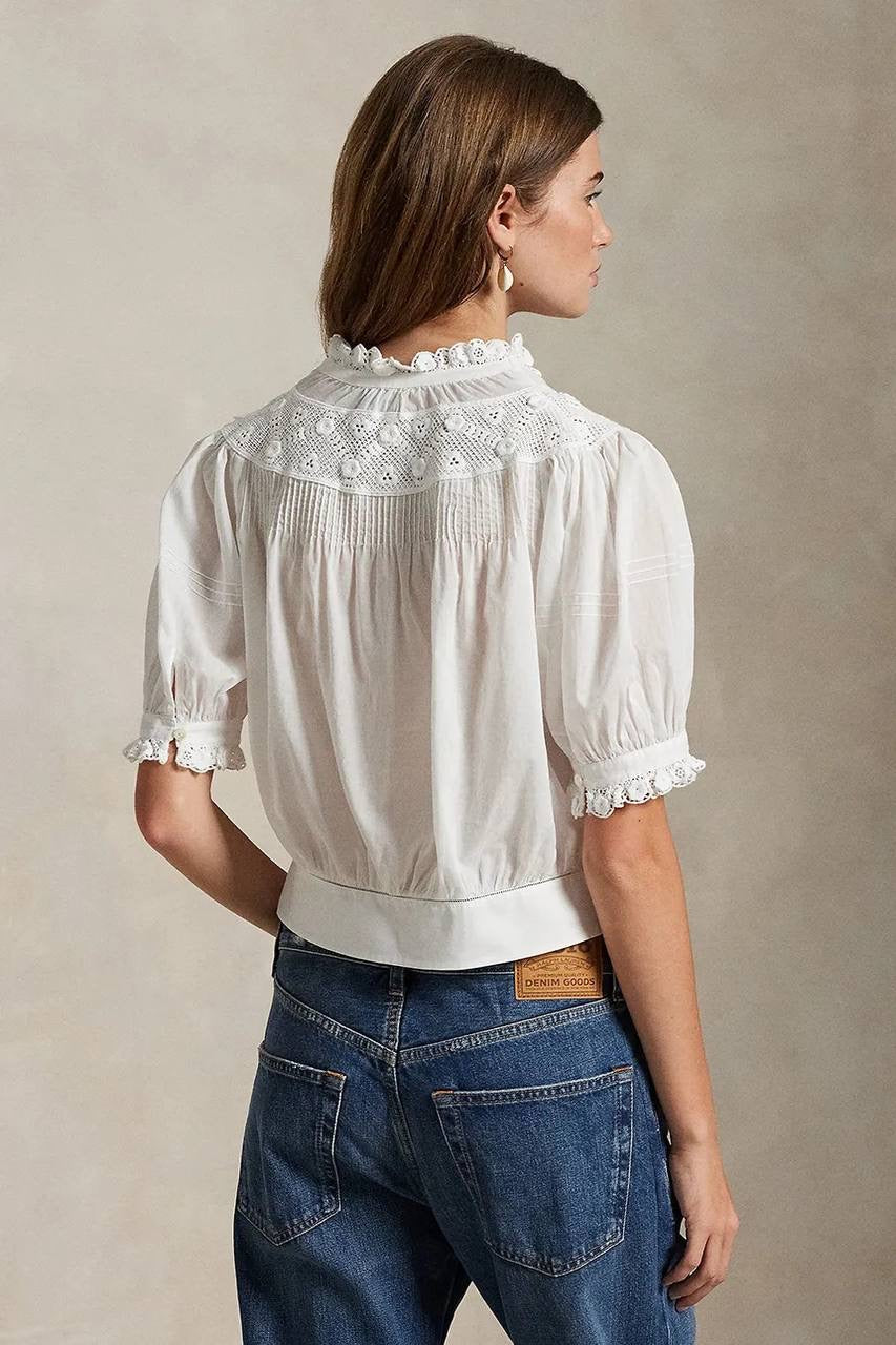 RL Mical Cotton Voile Short Sleeve Blouse
