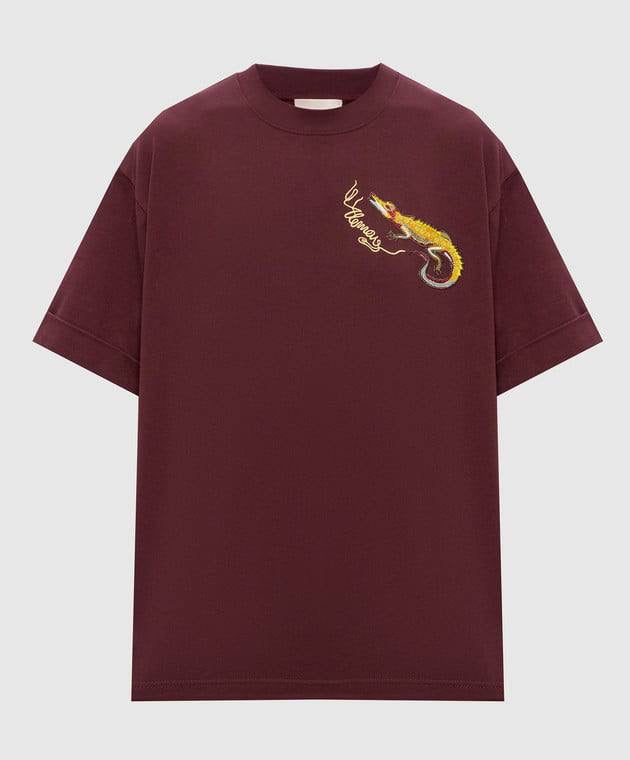 ALM Camelia Embroidered Cotton Tee Shirt