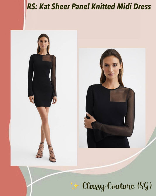 RS Kat Sheer Panel Knitted Midi Dress