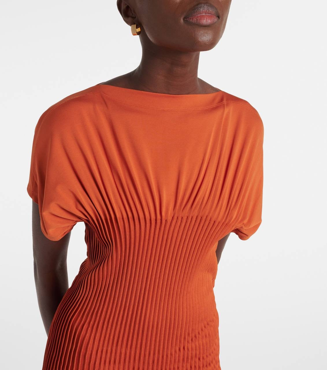 TOT Knife Pleated Viscose Maxi Dress
