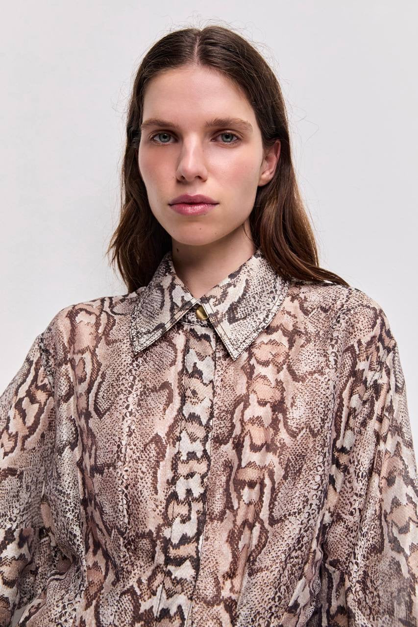 AJ Murphie Linen Blend Tailored Long Sleeve Shirt