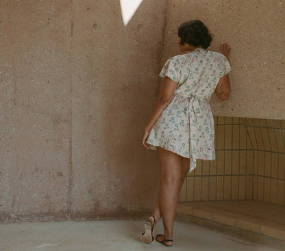 3 Colors! DN Dianne Silk-satin V-Neck Mini Dress