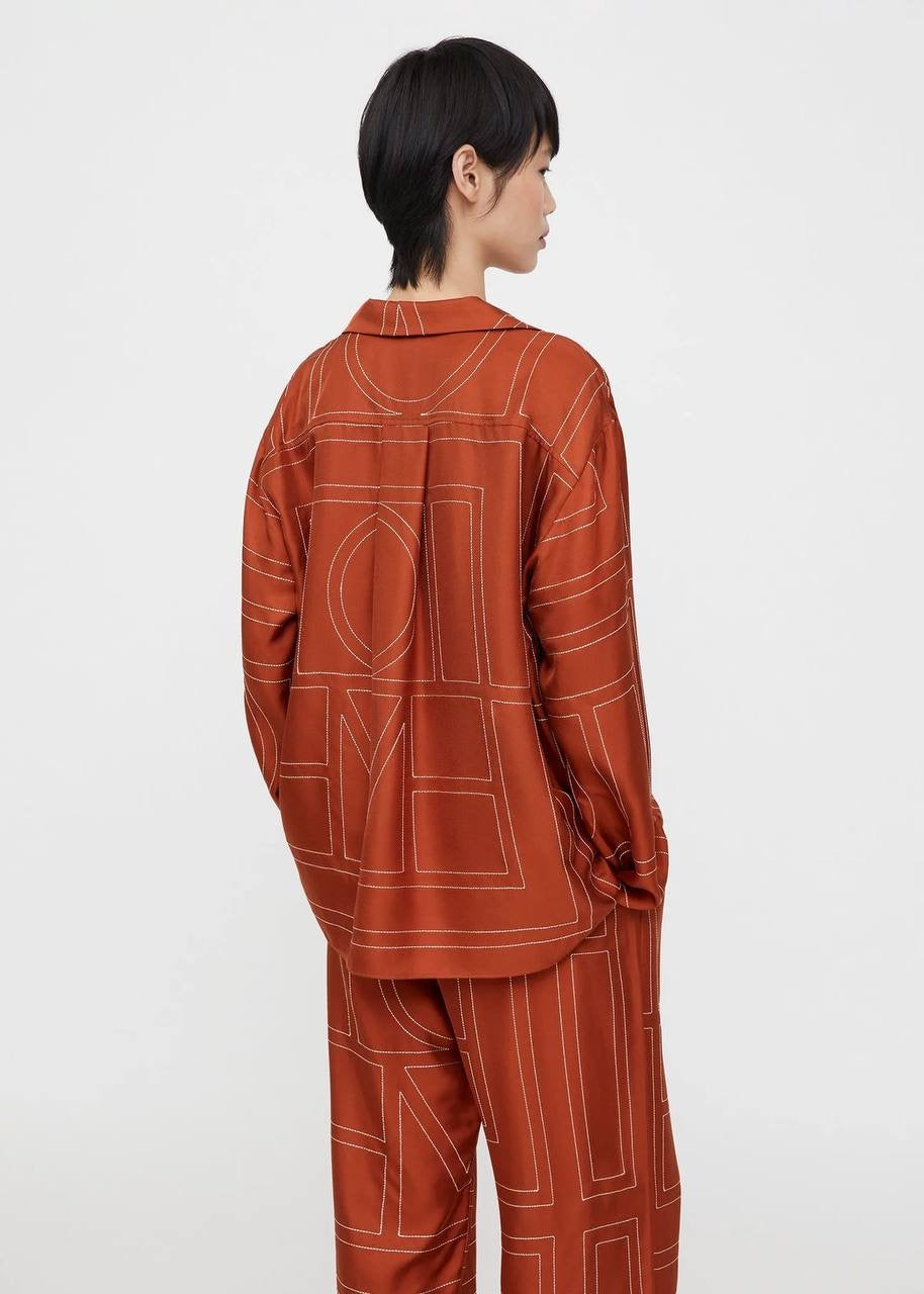 9 Colors! (PART 1/2) Tot Monogram Silk PJ Shirt Top | Shorts | Pants | Embroidered Set
