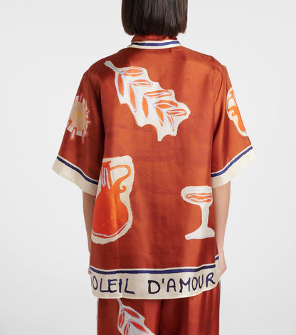 ALM Soleil D'Amour Printed Silk-Twill Shirt | Pant | Skirt | Set