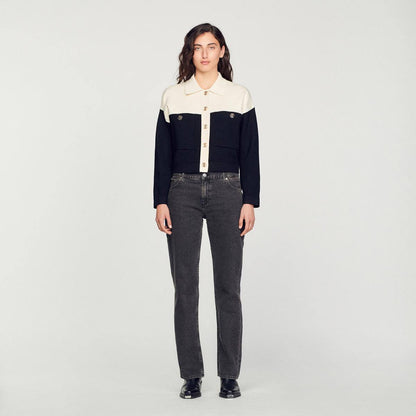 Killim Color Blocked Cropped Cardigan