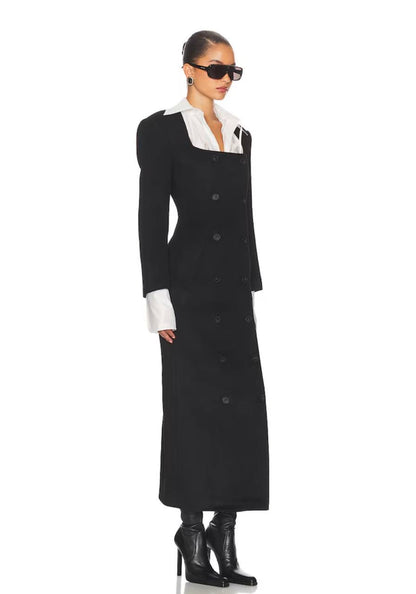 HS The Hourglass Wool-blend Slim Coat / Maxi Dress